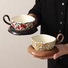 Vintage Citroen Granaatappel Keramische Mok Schotel Set Creatief Handvat Koffie Latte Mok Sapbeker Melkbeker Huishoudelijke Theekop Waterbekers