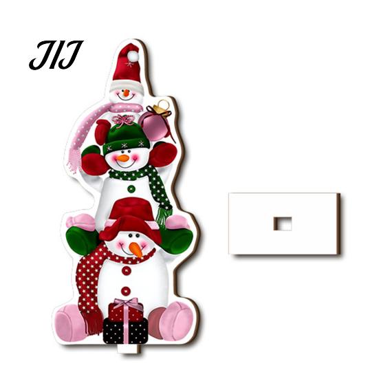 Double Sided Printed Decorations 2D Wooden Christmas Tabletop Ornaments, Xmas Tree Santa Lightweight Trees Snowman Sign with Stand, Holiday