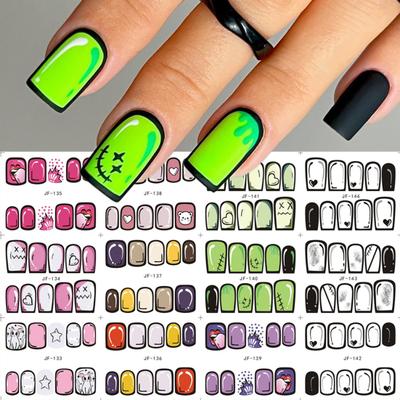 Nail Art Slider Self Adhesive Non-Fading Easy Paste 3D Effect DIY Removable Full Coverage Cartoon Graffiti Style Nail Art Sticker Nail Supplies