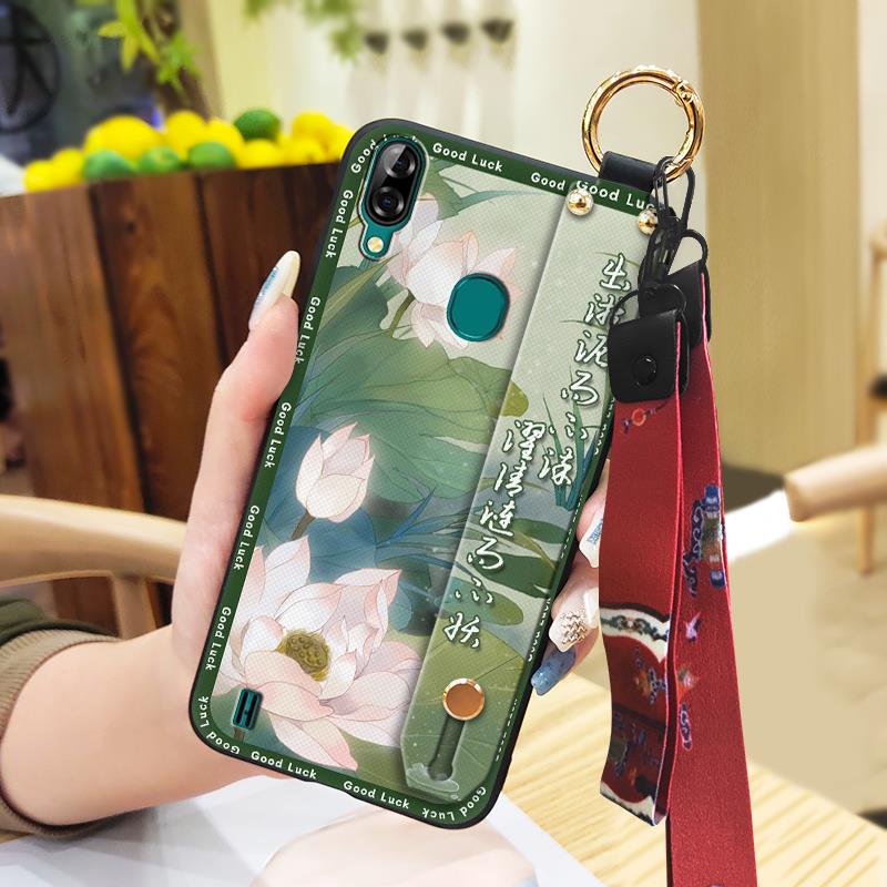 Soft case Silicone Phone Case For Blackview A60 Pro Waterproof Back Cover Kickstand Anti-knock Anti-dust Durable Lanyard