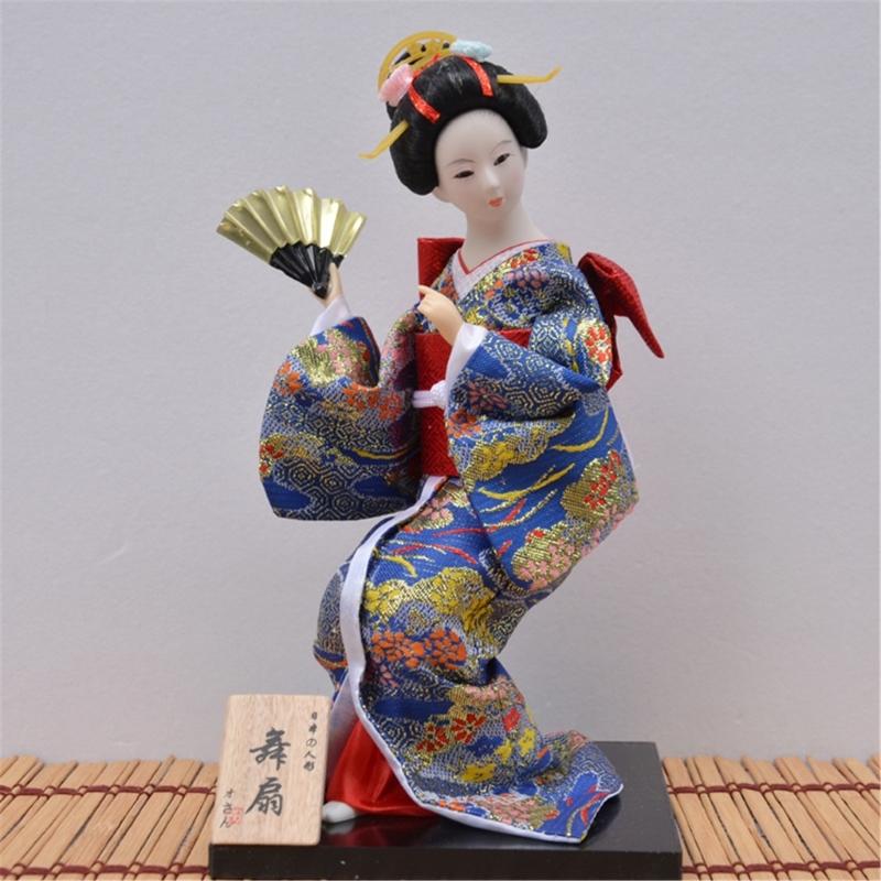 12Inch Japanese Kimono Toy Ornament for Restaurant and Home Decoration with Elegant Designing Optional Figurine Type