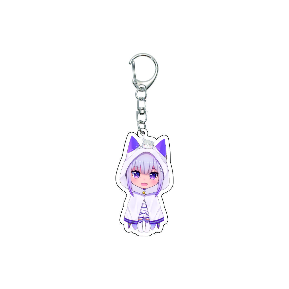 55MM Anime Re:ZERO - Démarrer une vie dans un autre monde Porte-clés Natsuki Subaru Emilia Porte-clés Modèle en Acrylique Plaque Cadeaux de Noël 55MM