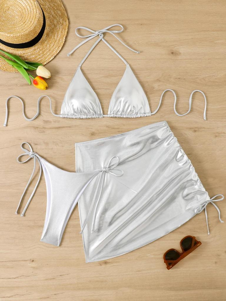 2026 European & American Cross-border Glitter Slim-fit Bikini Set - Sexy Nightclub Best Seller