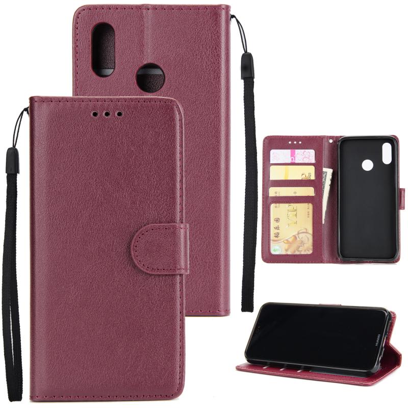 For HUAWEI Nova 3i/Y5 2019 PU Leather Protective Phone Case with 3 Cards Slots Bracket