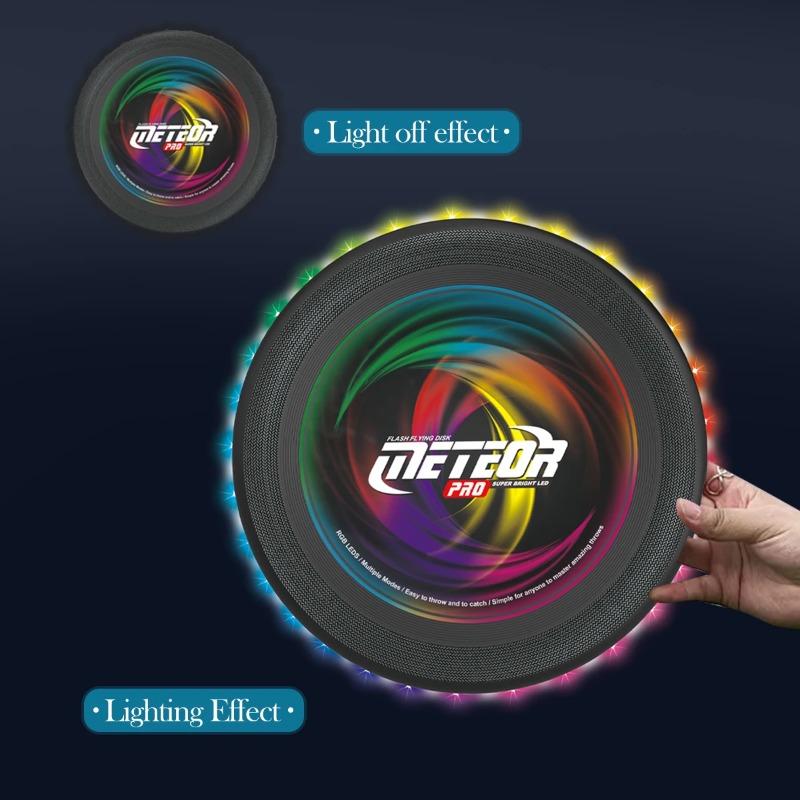 LED-Wurfscheibe, Nachtleuchtend Bunt Outdoor-Freizeitspielzeug Verschiedene Lichtwechsel Leicht und Lustig Sportspiel Geschenke