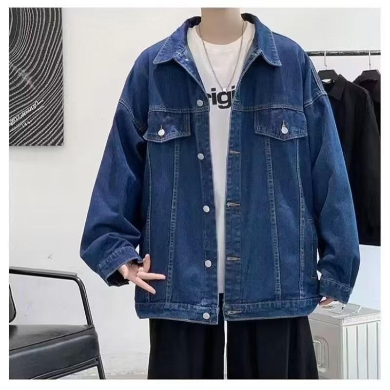2025 Unisex Loose Fit Retro Denim Jacket for Spring/Autumn: Trendy Petite BF Style