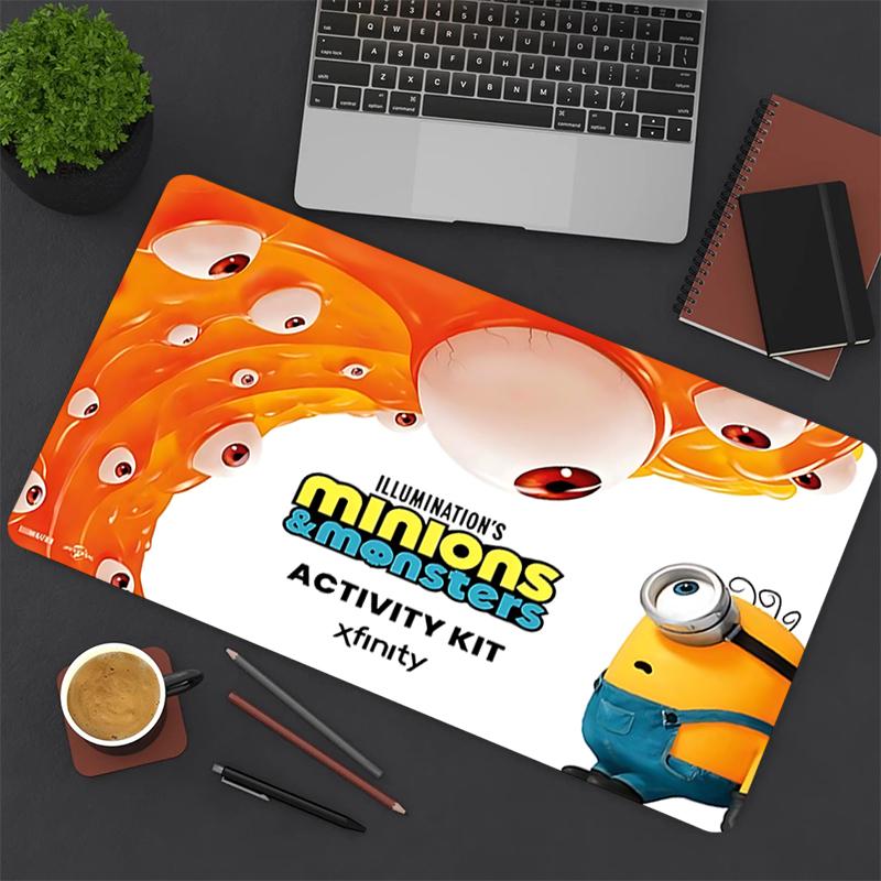 1Pc Minions Monsters Fun Gaming Mouse Pad Keyboard Desk Mat Non-slip Rubber Lock Edge Waterproof Computer Mousepad for Office Home Decor Y1118