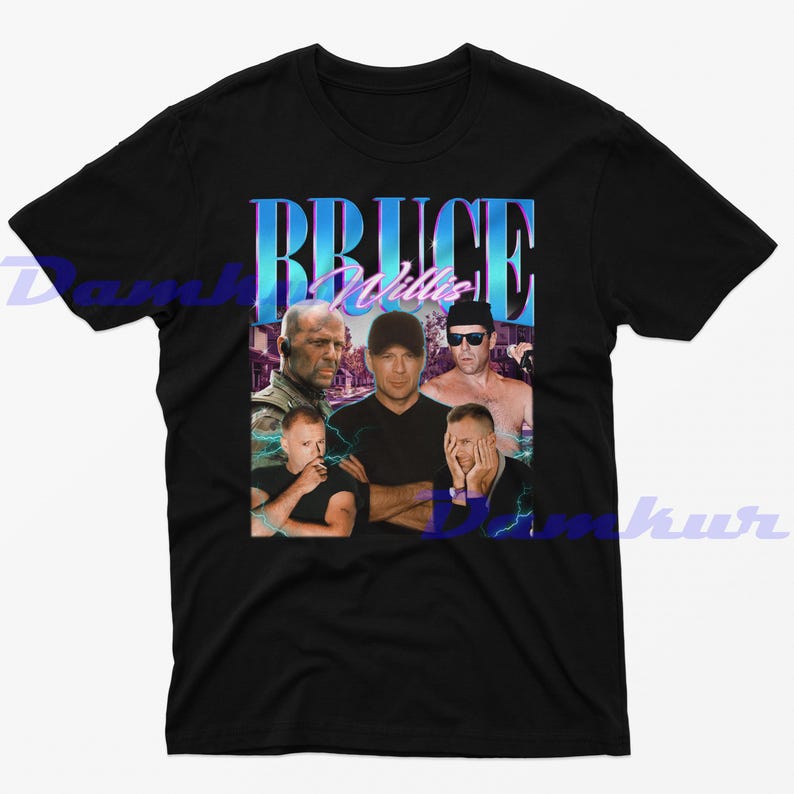 Bruce Willis Shirt Retro Tshirt Bruce Willis Fan Tee Movie Tees Gift Action Movies Gift