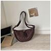 Autumn Winter 2025 Leopard Print Women's Crossbody Dumpling Bag - Retro, Versatile, Trendy Brown Handbag
