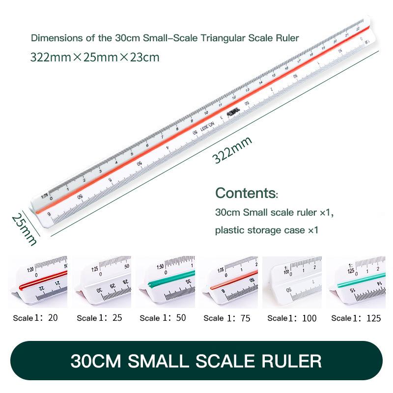 

30cm Triangular Scale Ruler 1:20-1:500 3-edge Plastic Straight Ruler Metric Architect Engineer Accurate Drafting Measure Tool