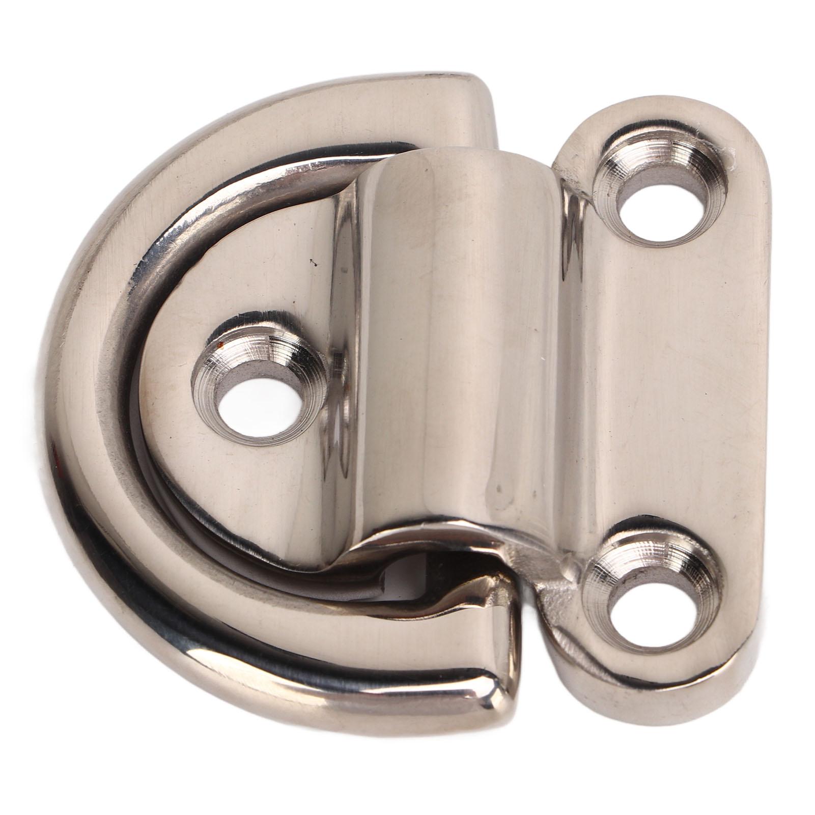 

4 Sets Stainless Steel Folding Pad Eye Polishing Rustproof D Rings Deck Folding Pad Eye for Marine Yacht