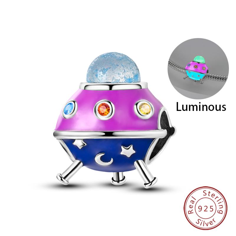 100% Copper Purple Color Series Chameleon Butterfly Balloon Charms Beads Fit Qikaola Original Bracelets Diy Jewelry