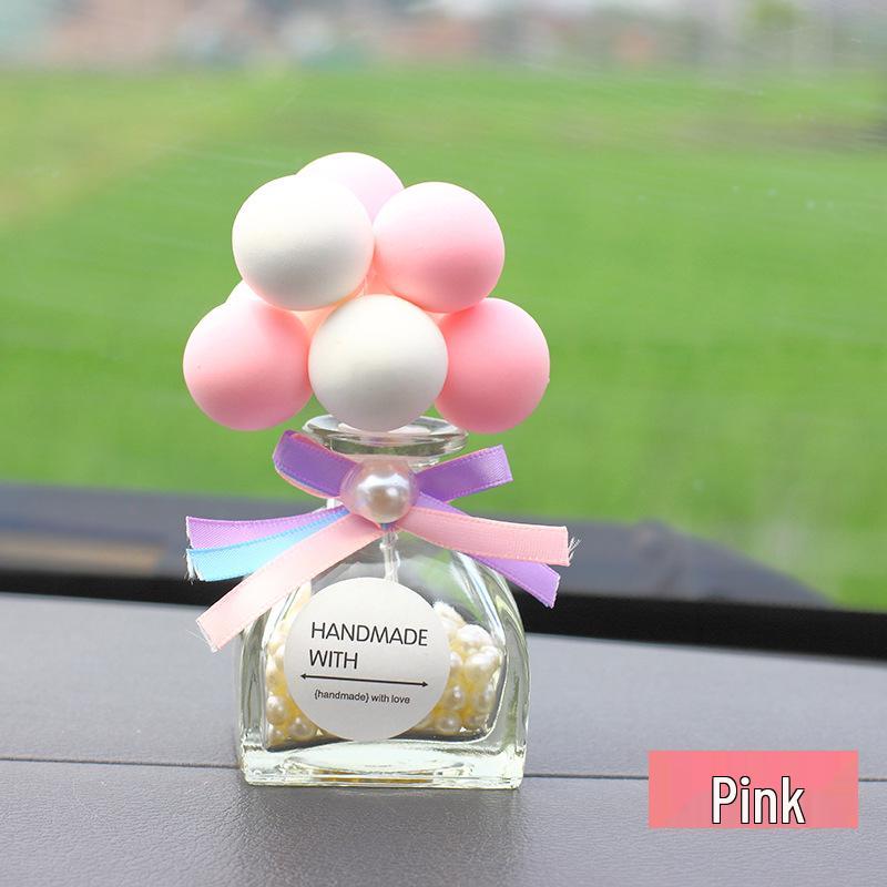 Macaron Glass Car Perfume Ornament with Colorful Confession Balloon Design