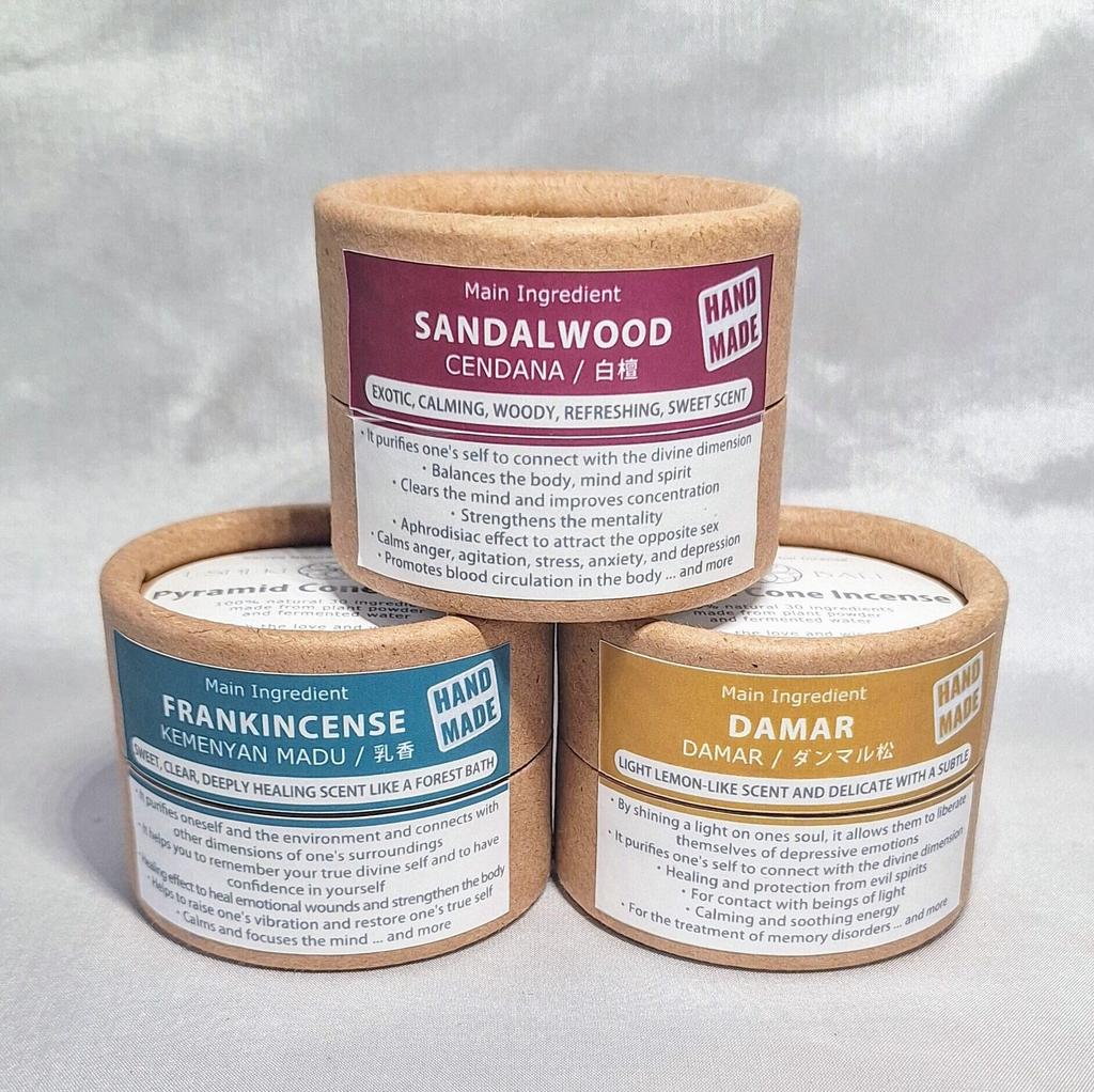 [Kadzidło] Stożki kadzidła piramidowego z dedykowanym uchwytem (12 sztuk) - Święte Naturalne Kadzidło Ziołowe ISHIKI-BALI