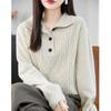 Women's Thickened Lapel Sweater: Warm Stand-up Collar Knitwear for Autumn/Winter