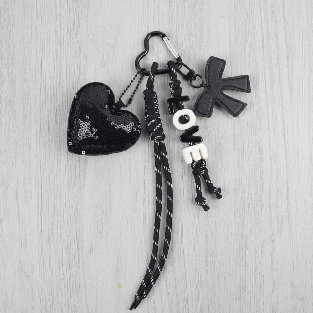 Bag Accessories Love Keychain Heart-shaped Braided Rope Pendant Love Pendant  Birthday Gift