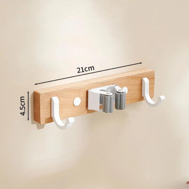 Broom Mop Holder Wood Mop Storage Rack Wall Mounted Home Garage Bathroom Kitchen Organizer Non-slip Mops Organizer Hooks 9130₽