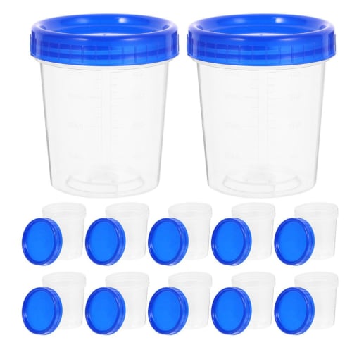 Mipcase 20-Piece Specimen Collection Container, Single Urine Specimen Cup with Screw-On Leak-Resistant Lid for Urine, Feces, and Semen Sample Collecti