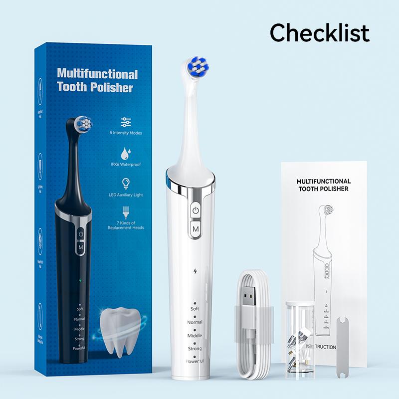 IPX6 Waterproof Electric Toothbrush Rotation Clean Teeth Adult Teeth Brush Electric Tooth Brush With 6 Extra Replacement Heads