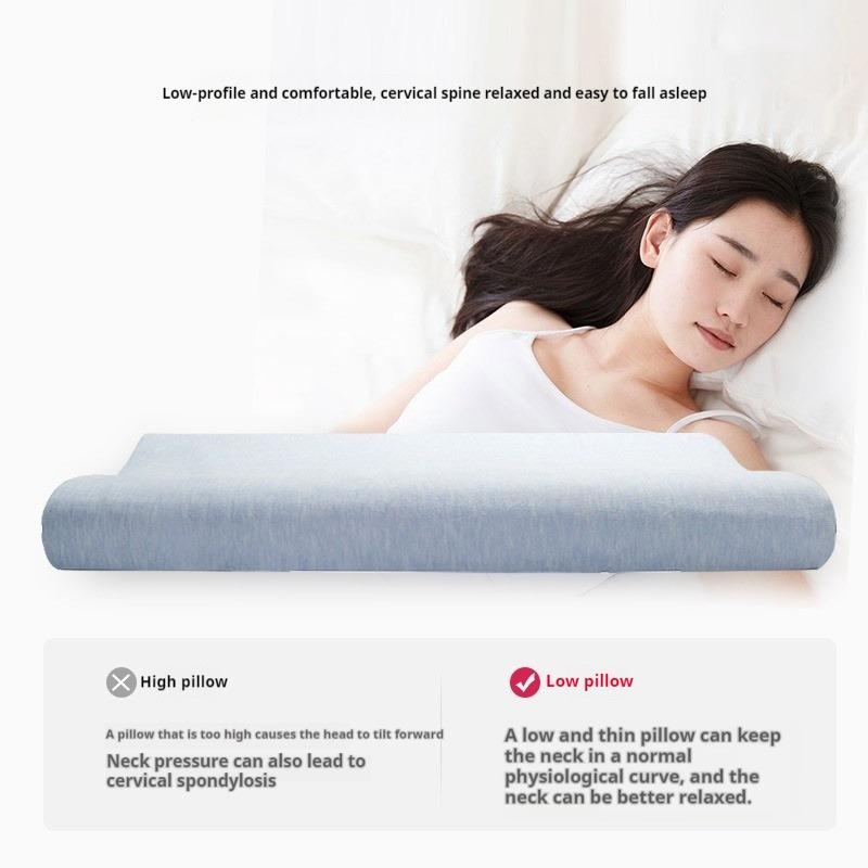 Memory Foam Low Soft Pillow Neck Spine Protection Thin Pillow for Children Teenager Adult Pregnant Health Care Pillow