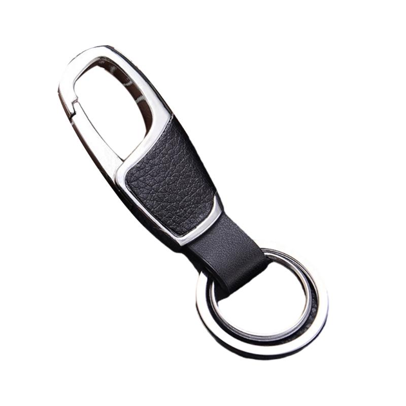 Handmade PU Leather Car Keychain with Metal Ring For Men Stylish Motorcycle Accessories Automotive Enthusiast Gift