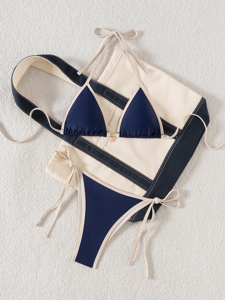 Neues Dreieck-Bikini-Set 2025 - Badeanzug mit Blumenprint, Push-Up & Brasilianischer Slip