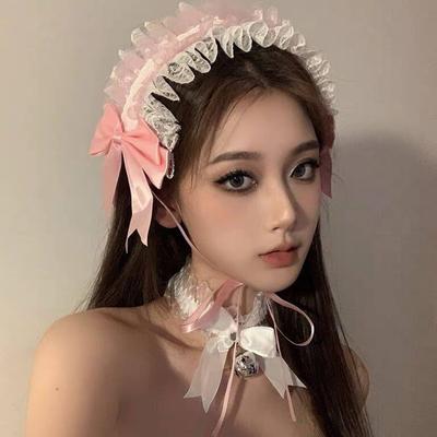 Japanisches Lolita-Stirnband aus weicher Spitze für Mädchen: Vielseitiger Sweet KC-Kopfschmuck für den Alltag