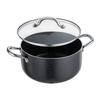 Aluminum Stock Pot, 5.7 L Nonstick Ceramic Coated Pot with Glass Lid, PFOA-Free, PFAS-Free, Compatible with Gas Stoves, Induction Cooktops, Electric