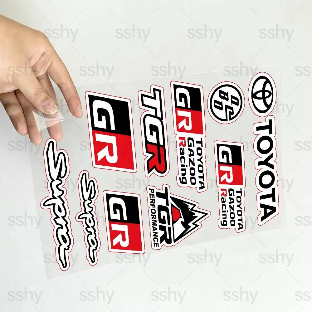 FOR TOYOTA TRO GR High Visibility Reflective Waterproof Decal Scratch Hide Sticker Fit Car Motorcycle Helmet Refrigerator