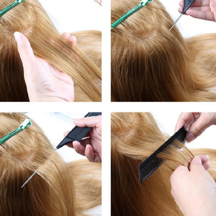 Anti-static Carbon Fibre Metal Pin Tail Comb Salon Hair Comb Pin Tail Comb