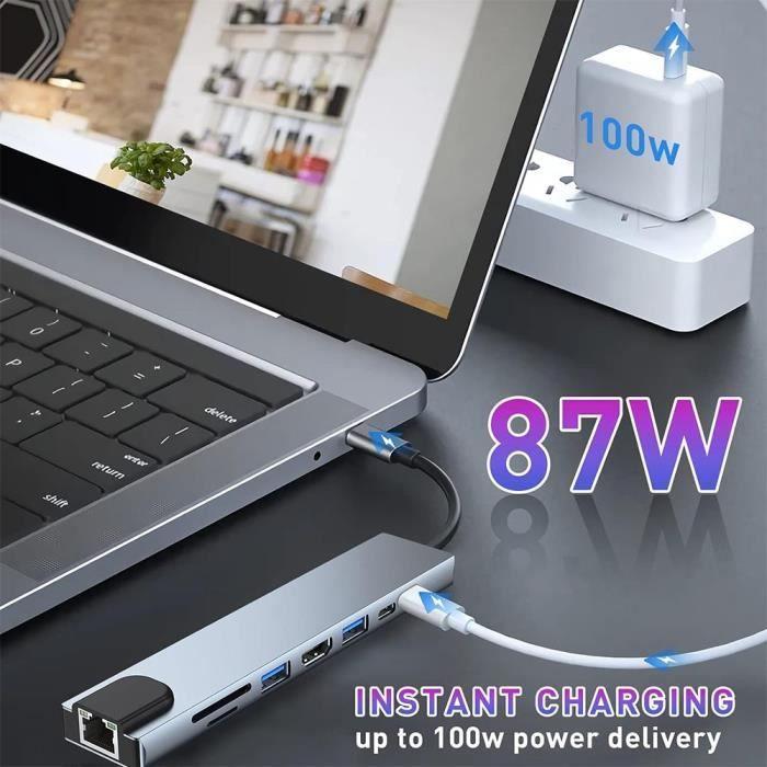 Hub-Adapter - BOOLING - 8-in-1 - USB-C zu HDMI 4K - PD 87W - SD/TF-Kartenleser