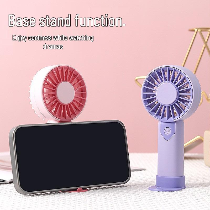 Portable USB Charging Handheld Mini Desk Fan with Colorful LED - Ideal for Office, Student, or Gifts
