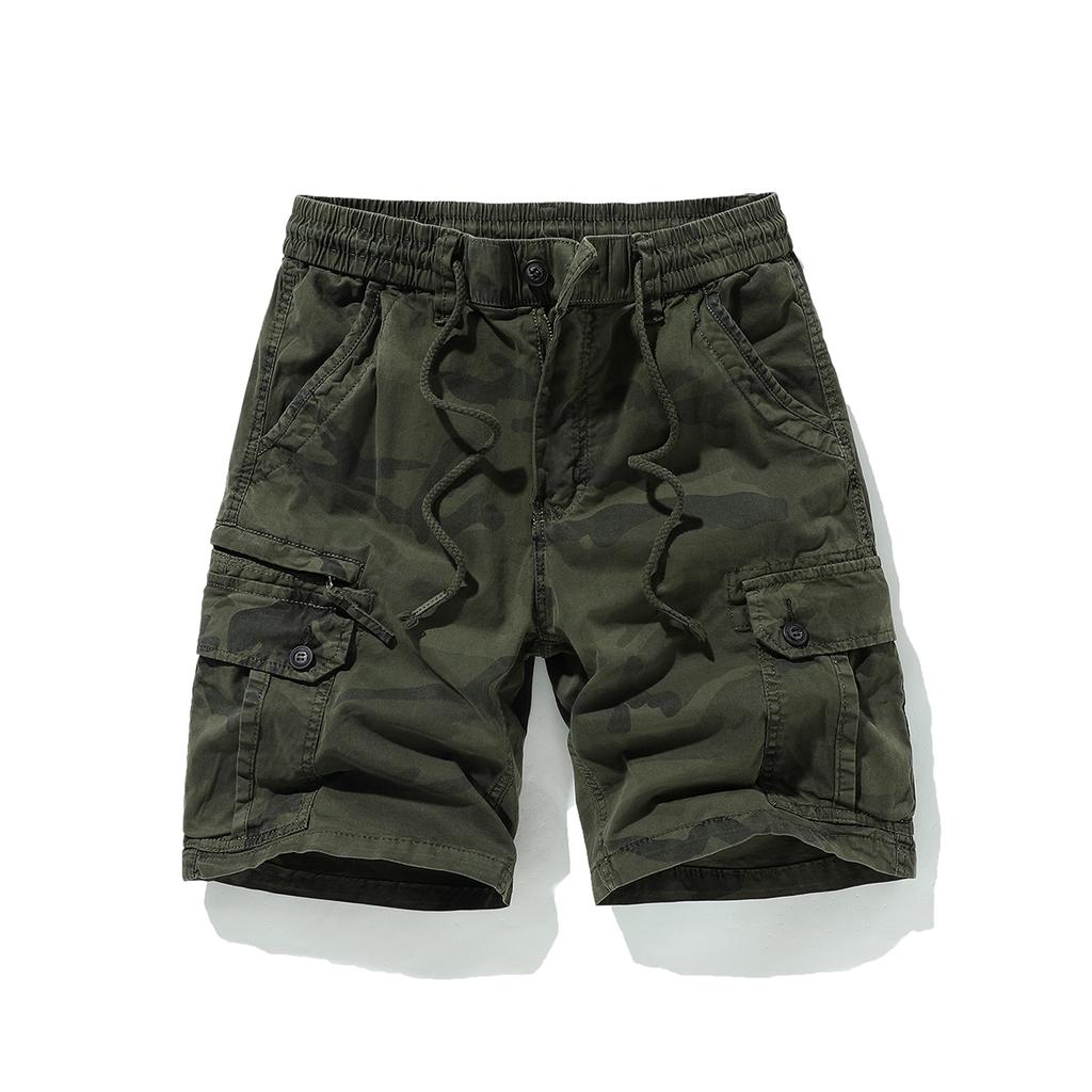 Pantaloncini da Lavoro Mimetici Uomo Estivi Casual Pantaloni a Cinque Quarti Cotone Puro Larghi Multi Tasche Pantaloni Versatili