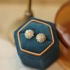 S925 Silver Zircon Pearl Stud Earrings, 2023 Trendy Hydrangea Retro Style for Women