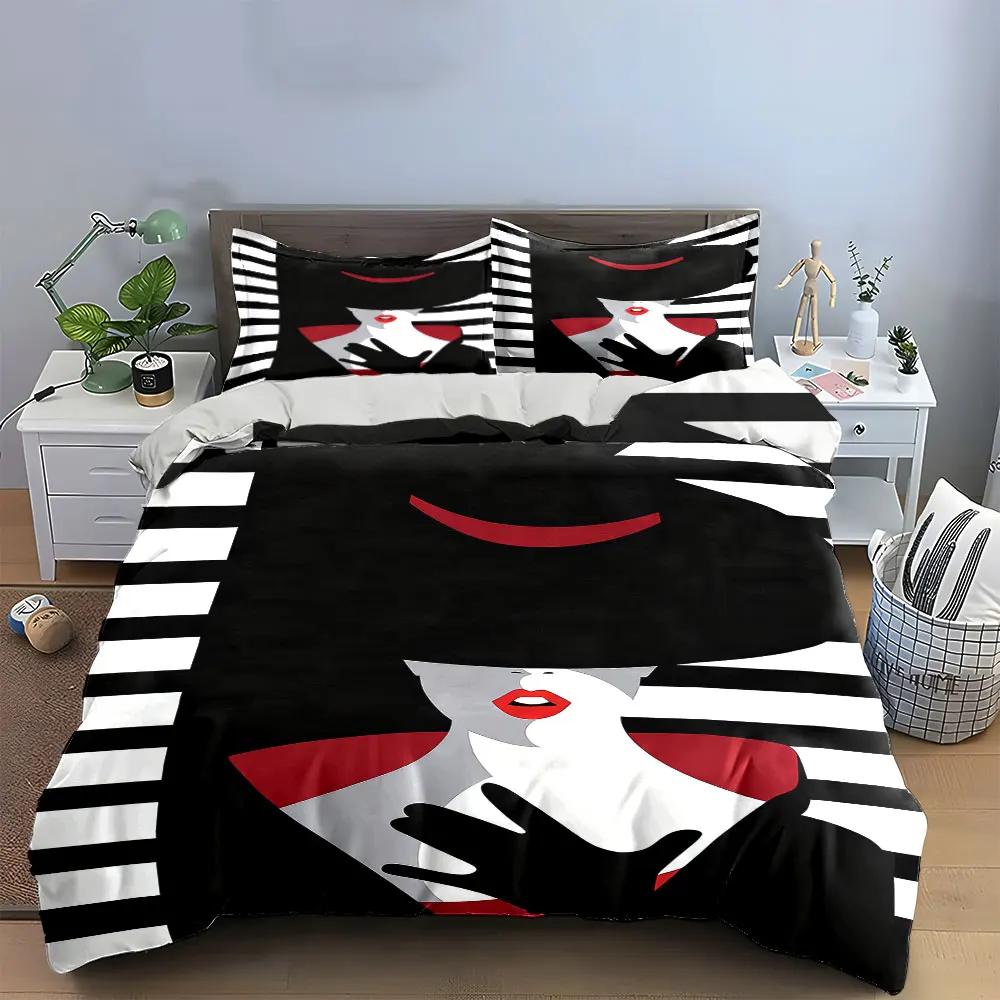 Fashionable Lady Decor Set Soft Comfortable Duvet Cover Bedding Set Included 1*Duvet Cover & 2*Pillowcases Gift