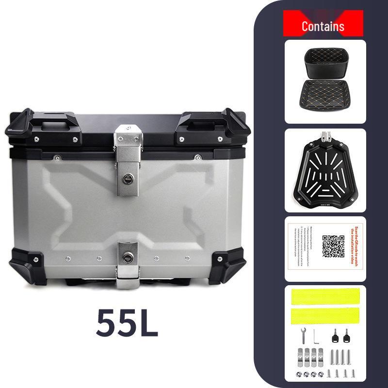 Quick Release Aluminum Motorcycle Tail Box - Available In 28L To 100L Capacities