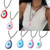 Trendy Blue Eye Necklace Eye Catching Resin Charm Necklace Pendant Necklace