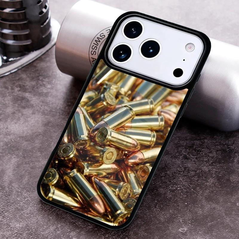 Military Gun Bullets Collage Phone Case for iPhone 17 16 15 Pro Max Air 14 13 12 11 Plus Shockproof Capa Cover