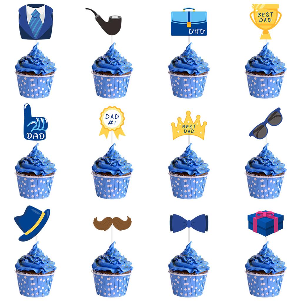 Father'S Day Cake Decoration Birthday Plug Pipe Sunglasses Shape Cake Plug Customization