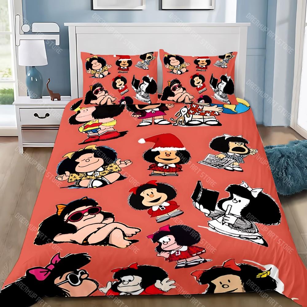 Cartoon Bettbezug Kissenbezug Bettwäscheset Erwachsener Junge M-Mafalda Mädchen Schlafzimmer Dekoration Kinder Geschenk Einzel Doppel Große Größe
