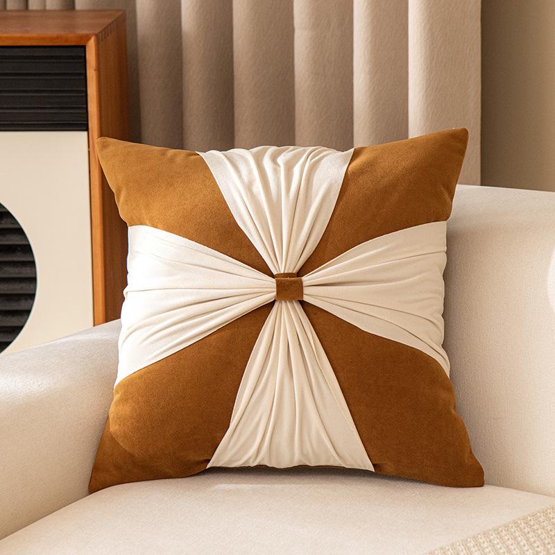 45X45CM Luxury Brown Throw Pillow Cover Simple Antique Waist Cushion Cover Decor Home Decorative Pillowcase