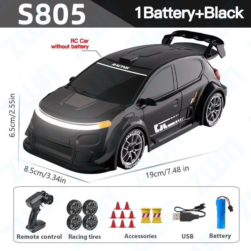 ZWN 1/24 Remote Control Drift Car Hight Speed 2.4G Wireless 4WD Rc Car Racing Model with LED Lights Vehicle Toy for Children