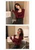 Women's Stylish U-Neck Long Sleeve Knit Top - Fashionable Autumn/Winter Solid Color Sweater