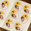 20pcs Yellow Hat With Face Personalized Paper Sticker Customized Birthday Sticker Custom Age Kids Birth Stickers Party Supply