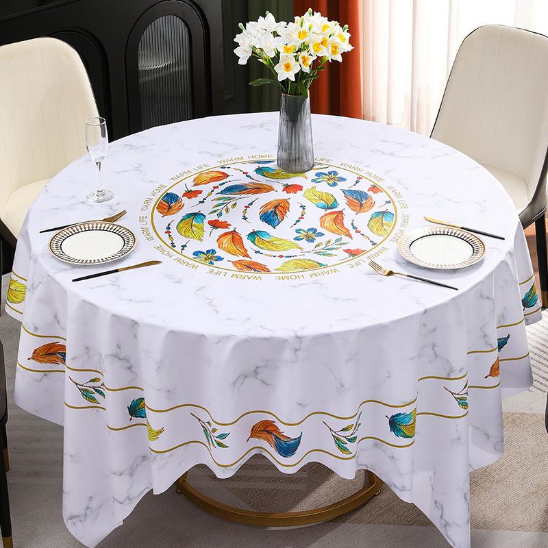 Household Baxian Table Tablecloth Waterproof, Oil-Proof, Anti-Scalding And Leave-In Tablecloth Atmosphere Coffee Table Cloth Dining Table Cloth Pvc