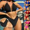 European & American Style Solid Color Two-Piece Bikini - Sexy and Trendy Swimsuit