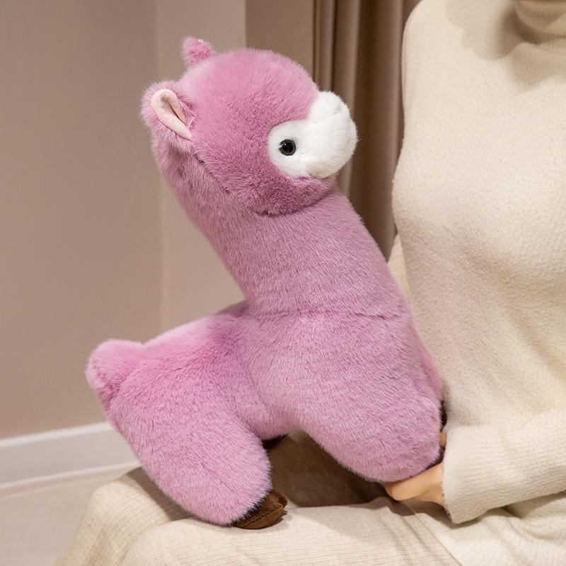 Kawaii Alpaca Plush Toys Soft Delicate Standing Alpaca Doll Cartoon Animal Stuffed Pillow Cushion Doll Kids Xmas Birthday Gifts