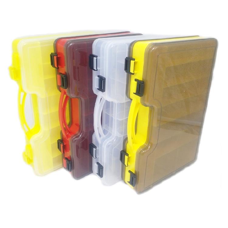 Double Sided Fishing Tackle Box Plastic Fishing Lures Baits Box Easy to Use