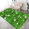 3D Green Lounge Carpet Home Living Room Decor Chamomile Flower Pattern Decoration Bedroom Room Rug Soft Fluffy Bedside Floor Mat