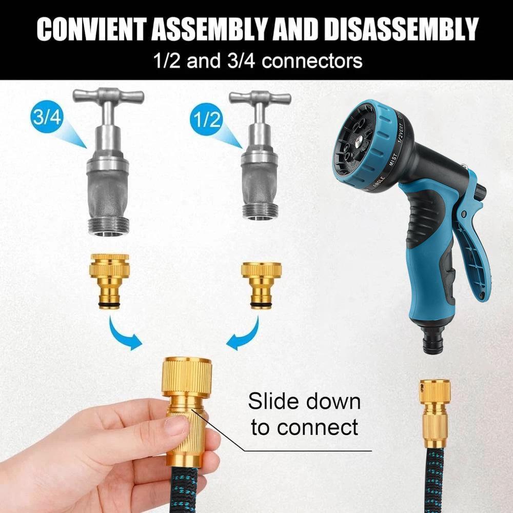 Retractable High-Pressure Garden & Car Wash Hose with Sprinkler and Water Gun